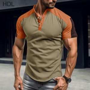 Mentes d'extérieur pour hommes chemises Henley à manches courtes t-shirts à manche à manches à manches courtes