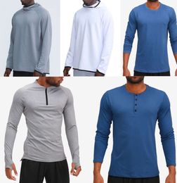 Roupa masculina com capuz camisetas yoga com capuz camiseta lulu esportes levantando quadris desgaste elástico fitness collants lululemens roupas de marca finas e de moda de alta qualidade