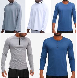 tenue pour hommes sweats à capuche t-shirts yoga t-shirt à capuche lulu Sports Raising Hips Wear Collants de fitness élastiques lululemens Mince et sèche rapidement Vêtements de marque de mode