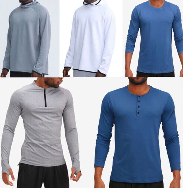 Hommes Outfit Sweats à capuche T-shirts Yoga Sweat à capuche Tshirt Lulu Sports Raising Hanches Porter des collants de fitness élastiques Lululemens Slim et Slim Rerrtre Designer Fashion355