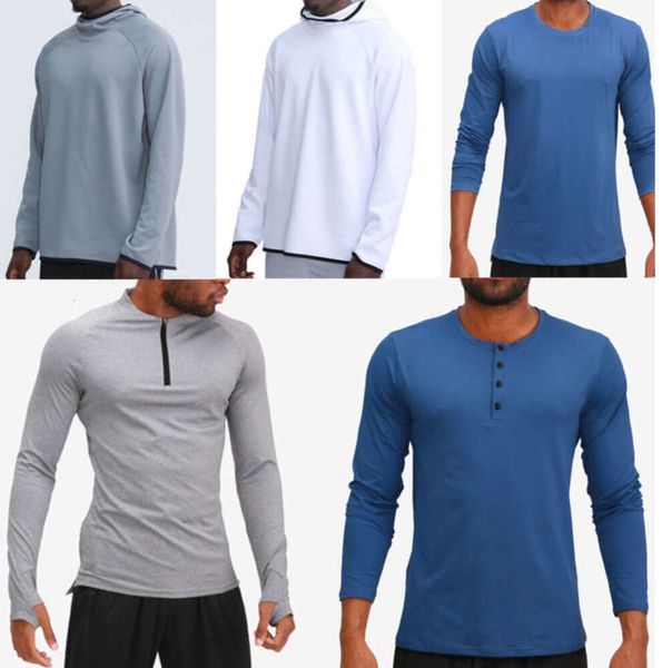 tenue pour hommes sweats à capuche t-shirts yoga sweat à capuche t-shirt lulu Sports Raising Hips Wear Collants de fitness élastiques lululemens Mince et sec rapidement wutngj 769