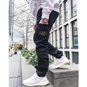 21SS heren joggingbroek overalls retro gloednieuwe broek mannen outdoor reizen multi-pocket ykk rits elastische singelband badge ontwerp perfecte details broek