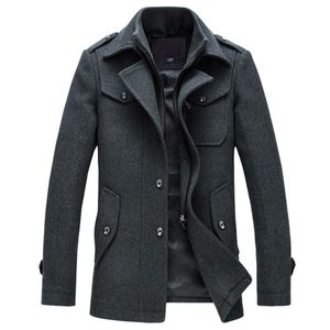 Hommes Pardessus Hiver Laine Manteau Slim Fit Vestes De Mode Survêtement Chaud Homme Veste Décontractée Manteau De Pois Plus La Taille M-4XL 211122