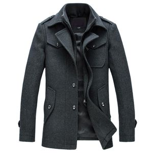 Mens Pardessus Hiver Manteau De Laine Slim Fit Vestes De Mode Survêtement Chaud Homme Veste Décontractée Pardessus Pea Coat Plus La Taille M-4xl Cj191129