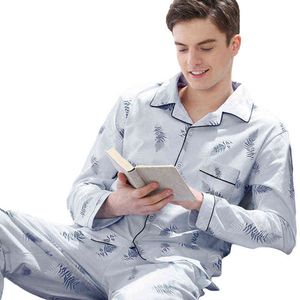 Pyjamas pour hommes vêtements de nuit pour hommes pyjama en coton printemps pijama hombre vêtements de nuit pour hommes vêtements de nuit en treillis SleepLounge pyjamas grande taille 211111