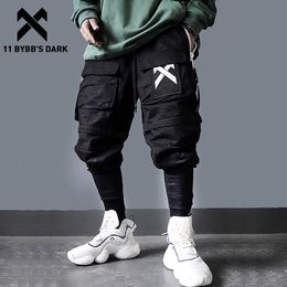 Pantalones para hombre 11 BYBBS DARK Desmontable MultiPocket Cargo Hombres Harajuku Hip Hop Streetwear Joggers Hombre Cintura elástica Pantalones deportivos Techwear 230309