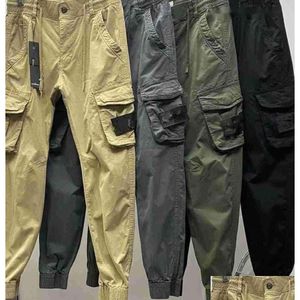 Pantalons pour hommes 2023 STONES Patches Island Island Vintage Cargo Designer Big Pocket Sautaille Pantalage Track Mode Brand Leggings Long Sports Dro Dhbvy