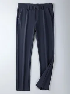 Pantalon chino en Nylon extensible pour homme, coupe cintrée, décontracté, travail, droit, Long, costume, automne 2024