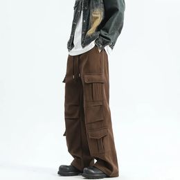 Pantalon Cargo pour hommes, salopette multi-poches, Streetwear Harajuku, ample et décontracté, coupe droite, printemps 2024, 231215