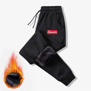 Pantalones para hombre 2024 Hombres de invierno Fleece Correr Deportes Joggers Gimnasio Pantalones de chándal Pantalones con cordón Grueso Cálido Terciopelo Tobillo Tied 231218