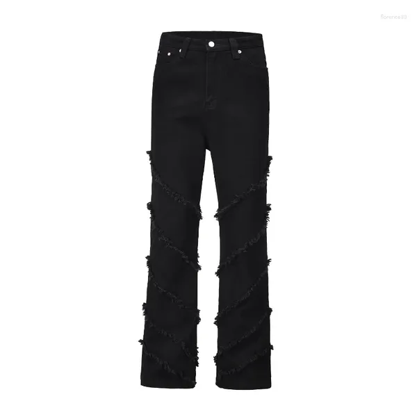 Pantalons pour hommes 23SS Haute Qualité Street Fashion Flare Jeans Hommes Femmes Taille UE Tissu lourd Streetwear Quatre Saisons G0XM