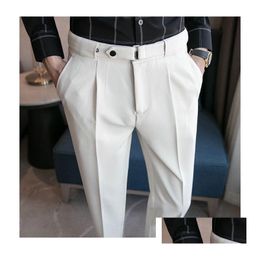Pantalon pour hommes 9 partie pour hommes plissés coréens de la mode de la mode