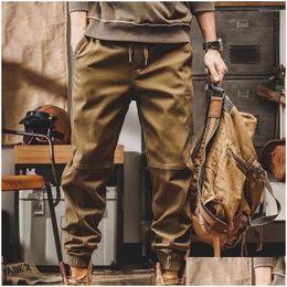 Herenbroeken AMERIKAANSE VINTAGE VRAGGEN MANNEN Joggen Casual Lengte Militair Streetwear Work Tactical Tracksuit Trousers Drop Delivery Appa Dh5Q0