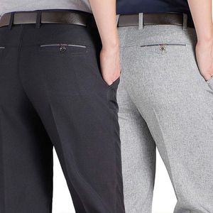 Herren Hosen Business Herbst Frühling Mode Lange Formale Anzug Männliche Elastische Gerade Casual Hosen Twill Baumwolle Plus Große Größe 230209