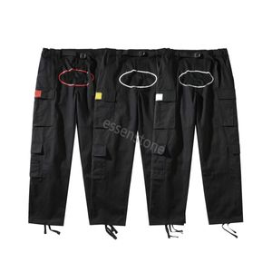 Mens Pants Cargo Hommes Streetwear Hip Hop Cort Pantalon Décontracté Militaire Rétro Multi-poches Droite Ample Salopette Bouton Fly Couple pantalon d'entraînement à jambe droite