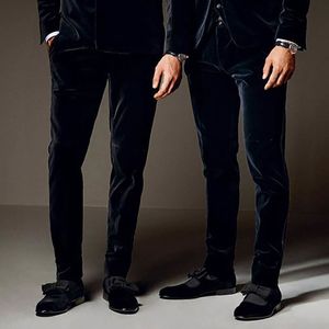 Pantalon homme classique velours noir costume surdimensionné formel affaires pantalon décontracté sur mesure Slim Fit grande taille 230209