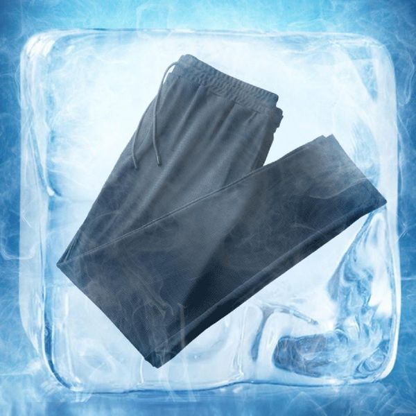 Pantalones para hombre Moda Verano Tiro medio Cintura elástica Recto Noveno absorbe el sudor comodidad Ice Cool Loose Men Pantalones para diario al aire libre 230620