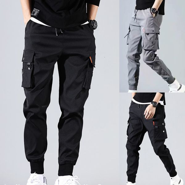 Pantalons pour hommes Harajuku mince cheville longueur Cargo pantalon vêtements de sport garçons Joggers été hommes sarouel cravate pieds salopette mode mâle vêtements 230906