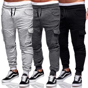 Pantalons pour hommes Harem Joggers Sweat élastique chaîne manchette goutte entrejambe Biker pantalon pour hommes 5 couleurs taille S-3XL