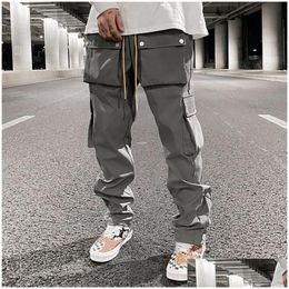 Pantalon pour hommes pantalons High Street Mti-Pocket Casual Colters for Men and Women Side Poit