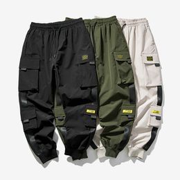 Heren Broek Hip Hop Joggers Cargo Mannen Harem MultiPocket Linten Man Joggingbroek Streetwear Casual S5XL 230614