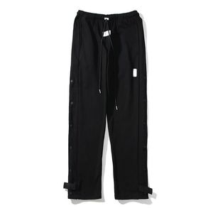 fear of god Pantalon masculin Jagger High Street Pantalon hip hop bouton côté pantalon de survêtement décontracté pantalon de sport