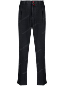 Herenbroeken Kiton -Patch rechte pijbroek voor man Casual Long Pant Navy Blue