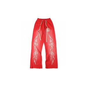 Pantalons de luxe pour hommes Men Pantl Hellstar Studios Red Flare Sweatpants Jogger Fashion Hip Hop Casual Drop Livrot Delivery Apparel otkan