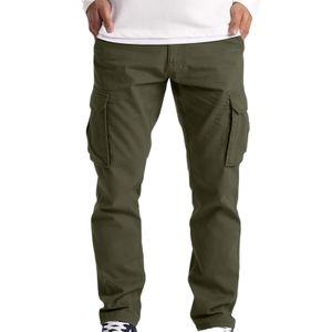 Herenbroek mannen vracht Casual broek vaste kleur mannelijke broek met pocket los fit zomer vintage rechte been streetwear suit 231204