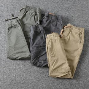 Pantalon masculin cargo de taille élastique poches masculines minces pantalons couchés