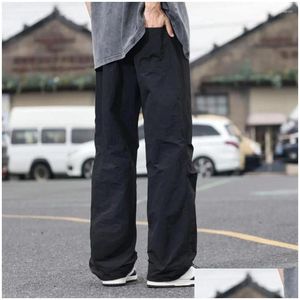Pantalons pour hommes Hommes Pantalons de survêtement Dstring Cargo avec taille élastique Poches Mtiple Tissu respirant Streetwear élégant pour la livraison quotidienne OTB4X