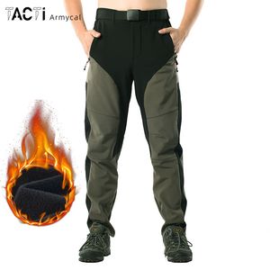 Heren broek mannen winter fleece warme broek buiten sneeuw camping wandelen softshell lading broek winddicht ademende broek zweetwedstrijden 221007