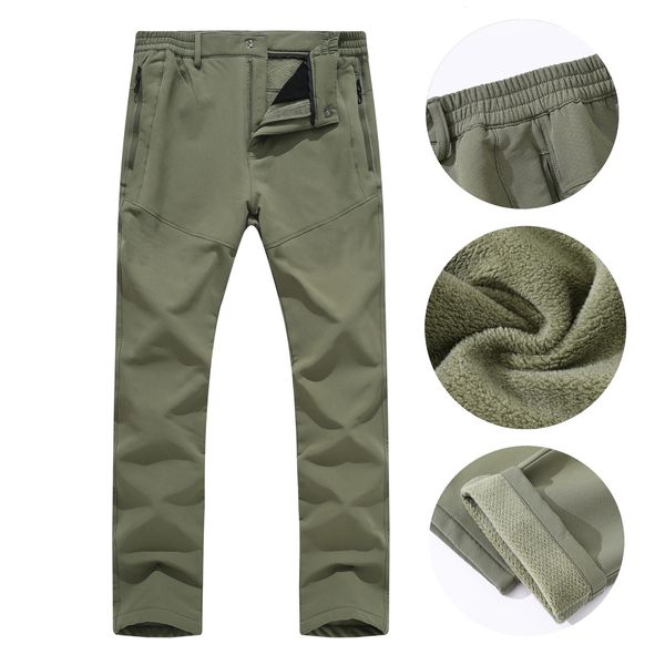 Pantalones para hombre Hombres Invierno Felpa Mantenga Cálido Impermeable Nieve Esquí Escalada Senderismo Polar Forrado Ripstop Camping A prueba de viento al aire libre 231129