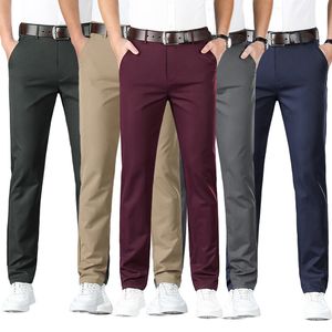 Herenbroeken Heren Spring Summer Fashion Business Casual Long Pants Suit broek Mannelijke elastische rechte formele broek plus Big Size 3040 230313