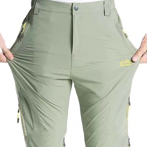 Pantalones para hombre Pantalones de senderismo elásticos de verano para hombre Pantalones delgados transpirables de secado rápido Pantalones de montaña para viajes al aire libre Pesca Escalada Pantalones de carga 230413