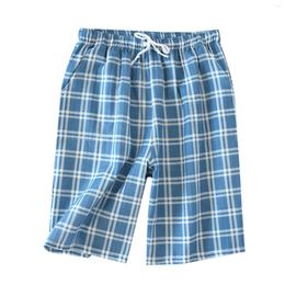 Pantalons pour hommes shorts à plaid cinq quarts de pyjama été pantalon mince pantalon décontracté de vacances pour hommes ropa hombre