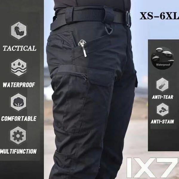 Pantalons pour hommes grande taille 6XL Cargo hommes multi-poches pantalons de survêtement tactiques en plein air armée militaire imperméable à l'eau à séchage rapide pantalon de randonnée élastique 230706