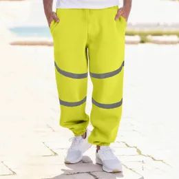 Pantalones para hombre Reflectantes Casual Raya Saneamiento Uniforme Alta Visibilidad Trabajo Seguridad Pantalones Deportes