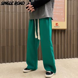 Heren Broek Single Road Baggy Joggers Mannen Groene Oversized Joggingbroek Mannelijke Broek Japanse Streetwear Wijde Pijpen Stropdas 230620