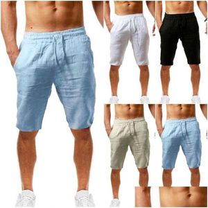 Herenbroeken Effen Fitness Casual Heren Losse korte zomer Zacht werk Strandshorts Droplevering Kledingkleding Dhcbs