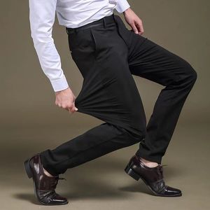 Herenbroeken Spring herfstmode Business Casual Long Suit mannelijke elastische rechte formele broek plus grote size 2840 230815