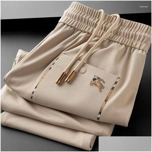 Pantalones para hombres Bordado de lujo de otoño Capricáneos Capacias de chocamiento Moda pantalones sueltos Pantalones sueltos de alta calidad