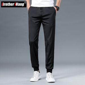 Heren Broek Lente Zomer Jogger Mannen Mode Trekkoord Casual Gebreide Stof Schroefdraad Voet Dunne Broek Mannelijke Merk 230620