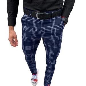 Heren broek streetwear harem mannelijke geruite broek plus size mannen Koreaanse muticolor plaid casual 230209