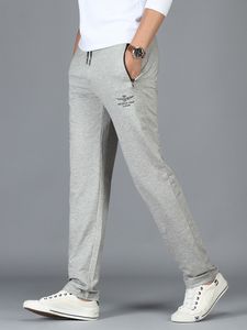 Pantalon d'été léger en coton pour hommes, survêtement avec poches zippées, vêtements de sport, longue piste, pantalon droit décontracté, 230309