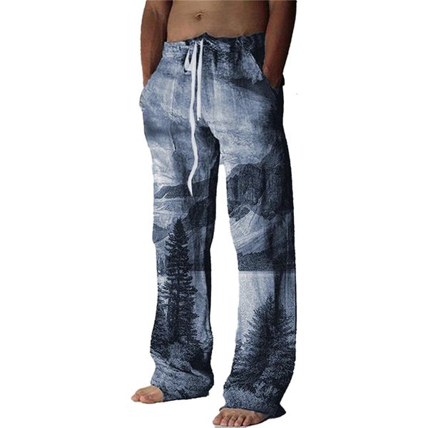 Pantalons pour hommes pantalons d'été lâche Beachwear conception de cordon de serrage élastique poche avant jambes droites impression graphique d'arbre confortable et doux 230720