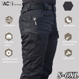 Pantalones para hombre Cargo táctico Hombres Pantalones de camuflaje militar de combate a prueba de agua al aire libre Casual Multi Pocket Joggers de trabajo para hombre 6Xl 230317