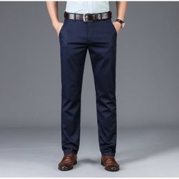 Pantalones de hombre Tfetters Summer Casual Casual Mid Retrase Longitud completa Macha Masculino Diseño plano de color sólido Negro 230815
