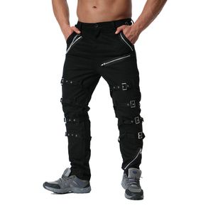 Pantalones para hombre de calidad superior Decoración de metal Cremalleras Cargo Hip Hop Jogger High Street Sweetpants Drop ABZ183 230309