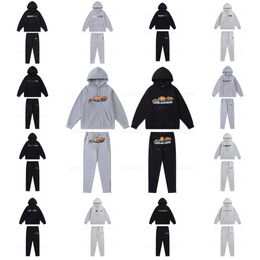 Heren designer sweatsuit jogger tweedelige set regenbooggradiënt letters handdoekborduurwerk los casual sweatshirt met capuchon en joggingbroek Trapstar trainingspak